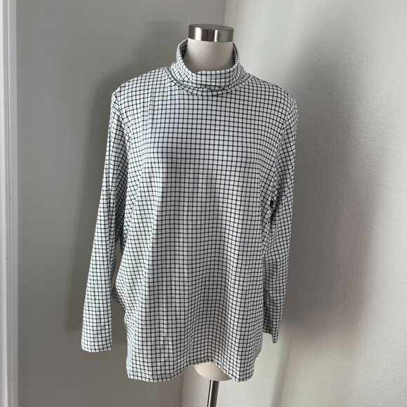 Lands End Womens Plus 2X Shaped Fit Turtleneck Long Sleeve Top Stretch Shirt - Picture 1 of 9